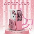 thumbnail image 2 of Hello Kitty 9” Micro Mini Backpack Purse Featuring 3D Ears & Bow, Sherpa & Sequin Material, & Pompom Dangle, Pink, 2 of 7