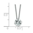 thumbnail image 4 of 14K White Gold Cable Necklace with Pendants Chain 1ct. 6.5mm Round G H I True Light Moissanite Solitaire 18 inch 7.83 mm, 4 of 4