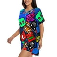 thumbnail image 2 of Lsque Geometry Dash Women's Short-Sleeved Pajama Set - 2 Piece Soft and Lightweight Sleepwear Set-X-Large, 2 of 9