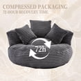 thumbnail image 4 of Villeston Oversized Corduroy Bean Bag Chair with Throw Pillows for Livingroom,Dark Gray, 4 of 7