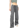 thumbnail image 2 of ShomPort Womens Cargo Pants Fall Fashion Drawstring Sweatpants Casual Loose Athletic Trousers, 2 of 8
