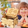 thumbnail image 5 of Luxtrada You are My Sunshine Music Box Wood Personalizable Music Box, Laser Engraved Vintage Wooden Sunshine Musical Box Gifts for Birthday/Christmas (Khaki), 5 of 7
