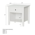 thumbnail image 4 of Somerset Home End Table with Drawer and Shelf for Bedroom or Living Room Furniture (White), 4 of 6