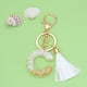 thumbnail image 1 of Decoración del hogar, decoración de habitaciones, decoración de paredes. Nuevo llavero con borlas blancas y colgante de gota de cristal. Llavero para bolso de moda con hebilla de gota de cristal., 1 of 2