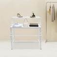 thumbnail image 2 of Industrial Retail Display Tables, Set of 2 Standing Clothing Shoes Display Tables Vintage Boutique Display Table Storage Shelves for Retail Store, Hotel, office. (White), 2 of 9