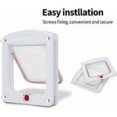 thumbnail image 3 of Cat Flap, 4-Way Lockable Cat Flap for Cat, Small Dog, Easy to Install and Use(M,White), 3 of 5