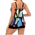 Tankini Swimsuits for Women Two Piece Slimming Stretchy Swim Tops Hide Tummy Bathing Suit Shorts