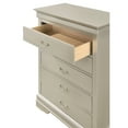 thumbnail image 4 of Glory Furniture Louis Phillipe 5 Drawer Chest in Silver Champagne, 4 of 5