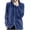 Blue, variant on Women's Cotton Blend Knit Zip Up Hoodie Sweater Jacket Long Sleeve Drawstring Hooded Lightweight Cardigans for Fall Winter Travel Daily Outfits, Blue, L