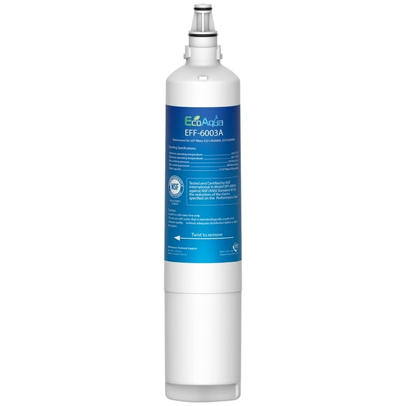 EcoAqua Eff-60003A Filtre à Eau pour Réfrigérateur, Remplacement pour LG LT600P, 5231JA2006A, 5231JA2006B, KENMORE 46-9990, 9990, 469990 Filtre de Remplacement pour Réfrigérateur
