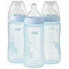 NUK Perfect Fit Baby Bottle, Blue Elephants, 10 Ounce (Pack of 3)