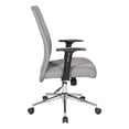 thumbnail image 3 of Chaise de Bureau Evanston en Tissu Gris Brouillard avec Base en Chrome, 3 of 7