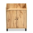 thumbnail image 5 of Baxton Studio Rossin Modern and Contemporary Oak Brown Finished Wood 2-Door Entryway Shoe Storage Cabinet, Oak and Black, 5 of 11