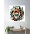 thumbnail image 2 of Majestic Fox In Woodland Poster Wall Art, Modern Wall Decor For Living Room Bedroom, 30x30 UNFRAMED, 2 of 3