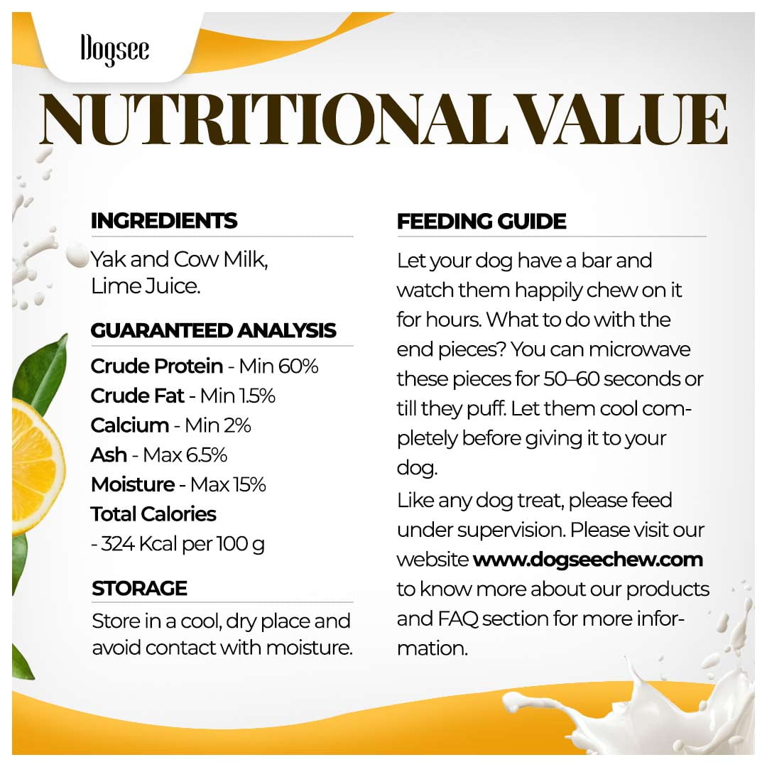 Dogsee Yak Cheese Chews Medium Dogs Natural Dental Grain Free 2 lb 12 Chews