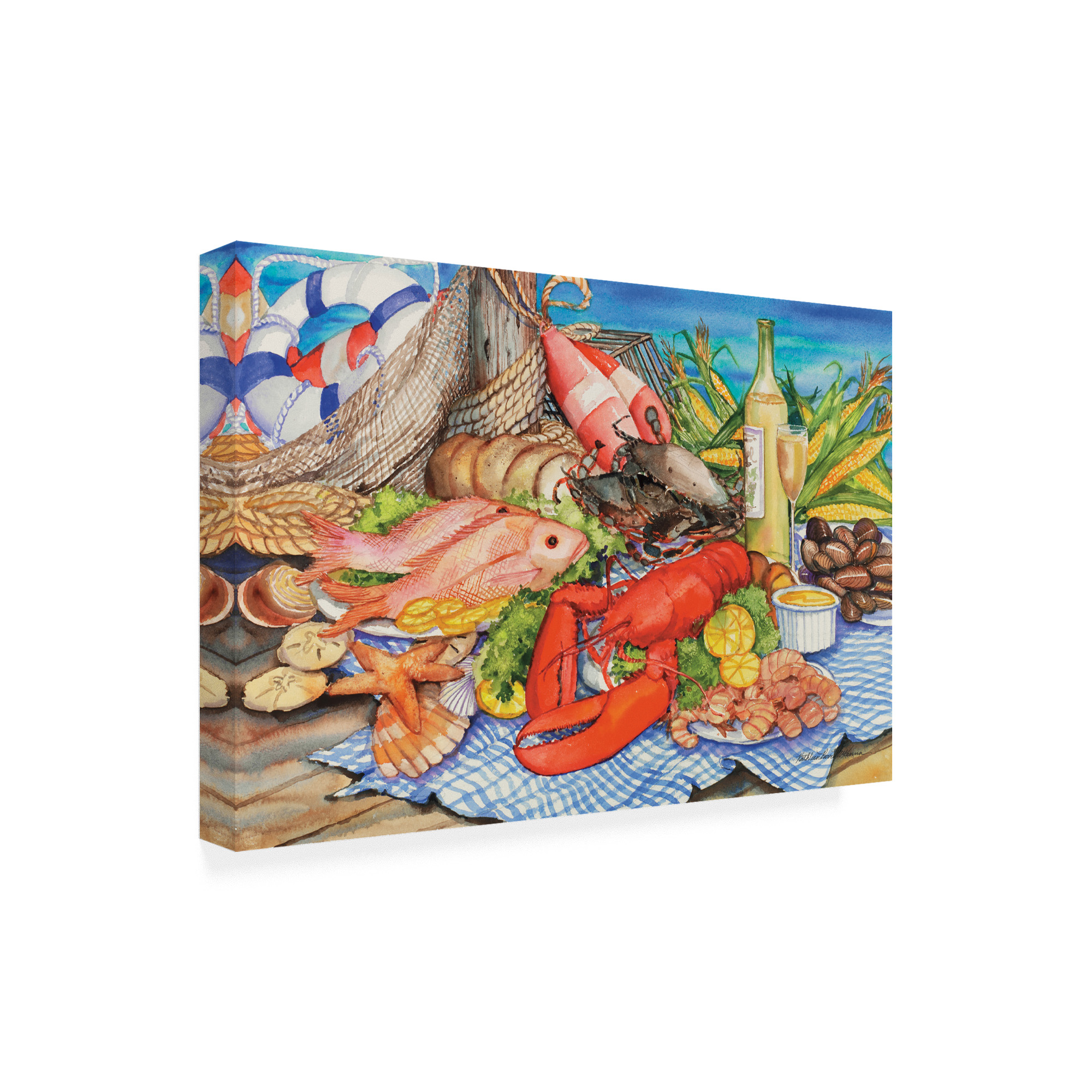 Trademark Fine Art 'Seafood Platter' Canvas Art by Kathleen Parr McKenna