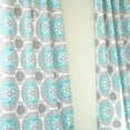 thumbnail image 2 of Driftaway Bella Room Darkening Grommet Unlined Window Curtains, Set Of Two Panels, Each 52”X84” (Aqua/Gray), 2 of 5
