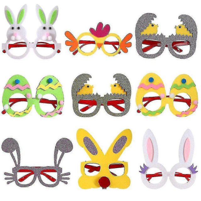 2022 Easter Glasses Egg Bunny Glasses Frame Kids Party Decorative Glasses Set