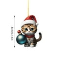 thumbnail image 3 of Christmas Cute Hatted Cat Pendant Mini Cartoon Holding Cat Acrylic Pendant, 3 of 5