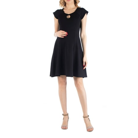 

24seven Comfort Apparel Maternity Dress with Keyhole Neck M0116188 Made in USA