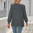 thumbnail image 7 of Annhoo Going out Tops for Women Fall Casual Pleated Crewneck Long Sleeve T-Shirts Ladies Basic Solid Color Blouses, 7 of 7