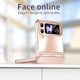 thumbnail image 4 of MonsDirect for 6.7 inch Samsung Galaxy Z Flip 3 5G 2021 Case, Hinge Protection Plating Frame Hard PC Back Shell Slim Shockproof Full Coverage Bumper Protective Shell Cover for Galaxy Z Flip 3, Pink, 4 of 7