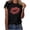 Black, variant on Edvintorg Valentine's Day Tops for Women Fashion Women's Classic-Fit Short-Sleeve Crewneck T-Shirt Soft Cute Printed Shirts Graphic Tees