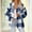 Blue, variant on Women's Winter Coat, Fall and Winter Straight Cardigan with Button Front and Pockets, Long Sleeve Round Neck Jacket, 100% Polyester for Casual Daily Wear