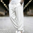 thumbnail image 2 of Klisyaur Mens Joggers Pant Elastic Waist Drawstring Workout Sports Trousers Casual Loose Solid Color Pants with Pockets, 2 of 9