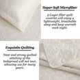 thumbnail image 5 of White Quilt Set Queen Size - Ogee Embroidered Soft Lightweight Bedspread 3-Piece for All Season (1 Quilt, 2 Shams), 5 of 8