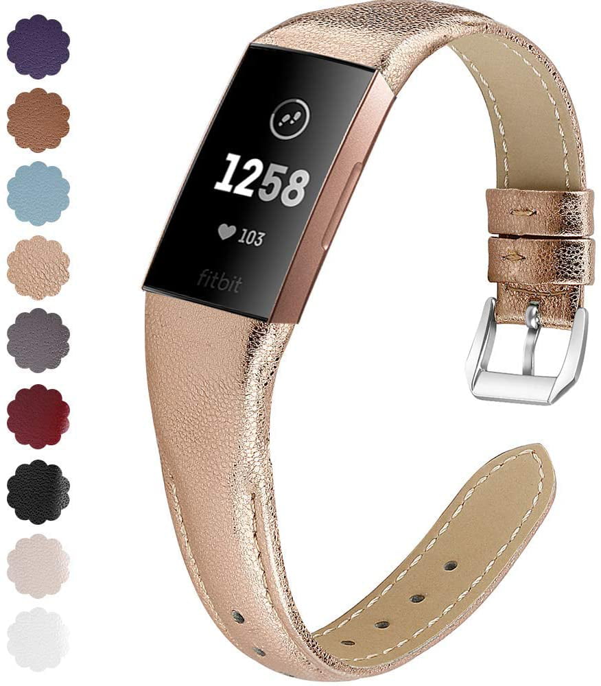 fitbit charge 3 leather strap