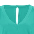 thumbnail image 3 of Wosthever Mono de verano liso de algodón con cuello en V para mujer, mono de manga corta para niña Deportes acuáticos Azul S, 3 of 5