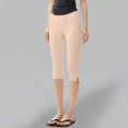 thumbnail image 2 of Women's High Waist Side Slit Capri Leggings, Butt Lifting Tight Fit Yoga Pants with Slimming Effect, Stretchy Workout Crop Tights for Running Fitness Gym Daily Wear Light Pink M, 2 of 5