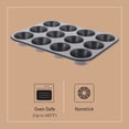 thumbnail image 3 of Molde para magdalenas De Buyer, 12 tazas, antiadherente, acero inoxidable, negro, 3 of 6