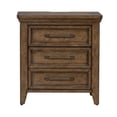 thumbnail image 3 of Liberty Furniture Carolina Park Nightstand with Charging Station - Brown, 3 of 20