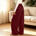 thumbnail image 2 of Sentuca Girls Wide Leg Sweatpants, Baggy Barrel Fleece Track Pants with Pockets Fall Winter Casual Tween Trousers Size 12-13Y Red, 2 of 8