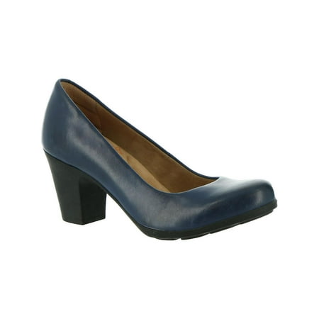 

Comfortiva Womens Noxi Leather Comfort Insole Round Toe Heels