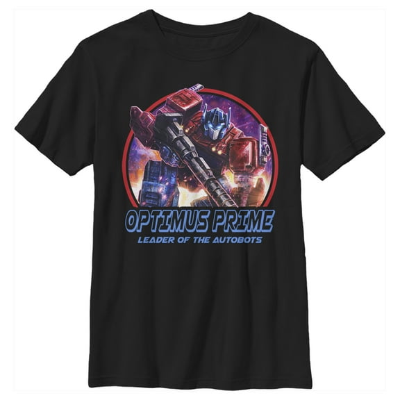 Boy's Transformers Optimus Prime Autobots Leader  Graphic Tee Black Large