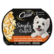 CESAR Simply Crafted Wet Dog Food Chicken, Sweet Potato, Apple, Barley & Spinach, 37g Pack of 10