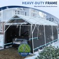 thumbnail image 6 of HOYOA Carport 10'×20' Heavy Duty, Car Canopy Portable Outdoor Garage with Roll-up Zipper Door, Thick Shelter Storage Canopy Tent with All-Steel Metal Frame for Car, 6 of 7