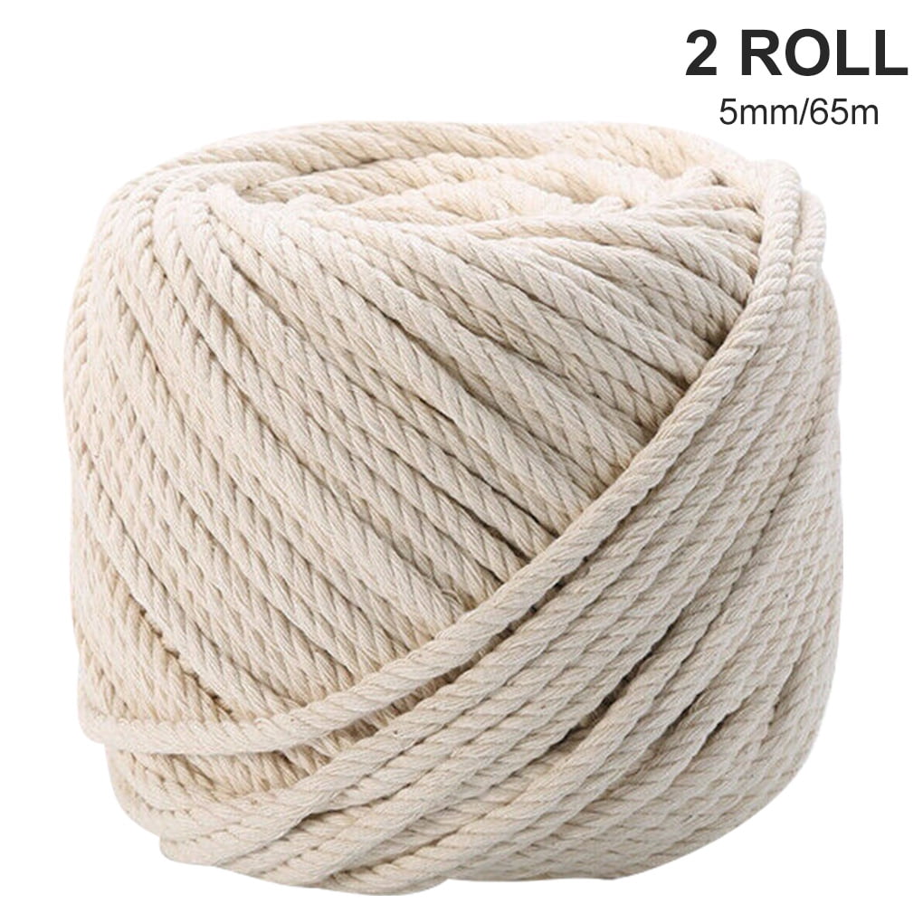 5mm*50m Macrame Rope Cotton Twisted Cord Hand Craft String DIY Home Decor 