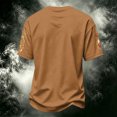 thumbnail image 4 of Men's Halloween Graphic T-Shirt, Short Sleeve Crew Neck Spooky Ghost Pumpkin Print, Lightweight Breathable Casual Tee for Party 15-Brown L, 4 of 4