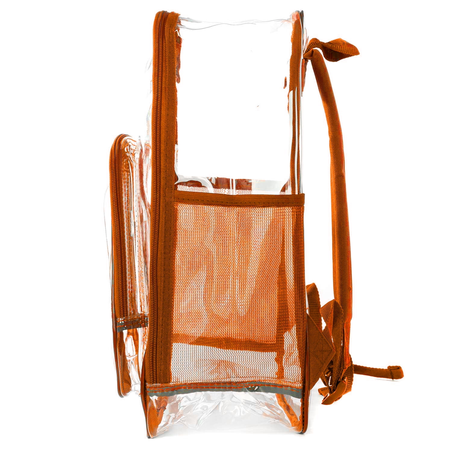 K-Cliffs 17" Clear Transparent PVC School Backpack in Orange Unisex  Teen-Adult