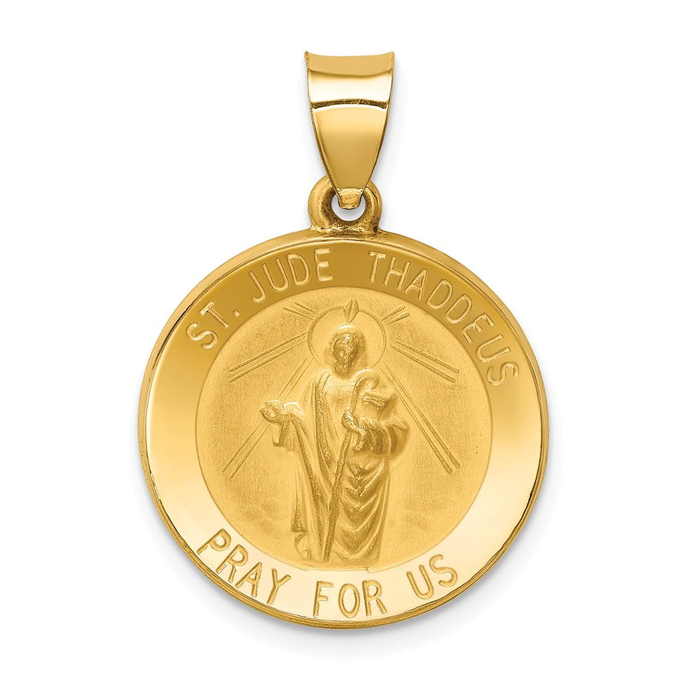 FB Jewels 14K Yellow Gold Polished and Satin St. Jude Thaddeus Medal ...