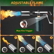 High Temp Propane Torch Gun - One-Touch Max Flame, Grill Gun with Safety Lock, Adjustable Torch Lighter for Creme Brulee, BBQ Grilling, Baking, Welding & Camping (Protane Tank Not Included)