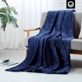 thumbnail image 3 of Cozy Tyme Davu Weighted Blanket - 15 Pound Quilted Cover 48"x 72" Navy, 3 of 10