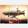 thumbnail image 2 of Design Art - Dirigible Balloon in Sky over City, 2 of 3