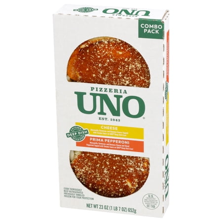 Uno 6in Chicago Style Deep Dish Cheese and Pepperoni Pizza -2 Pack 23 oz, Marinara Sauce, Fresh