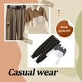 thumbnail image 3 of Guardurnaity Camisa de piezas para mujer, pantalones, conjunto de patrón de empalme, camisa chal, Retro, informal, ligero, portátil, ropa para conjuntos de ropa Blanco Gris Negro 6 Guardurnaity AP013495-18, 3 of 6