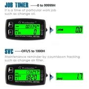 Runleader Digital HM035A Hour Meter Tachometer Engine Temperature Gauge Alert RPM & Temp Waterproof